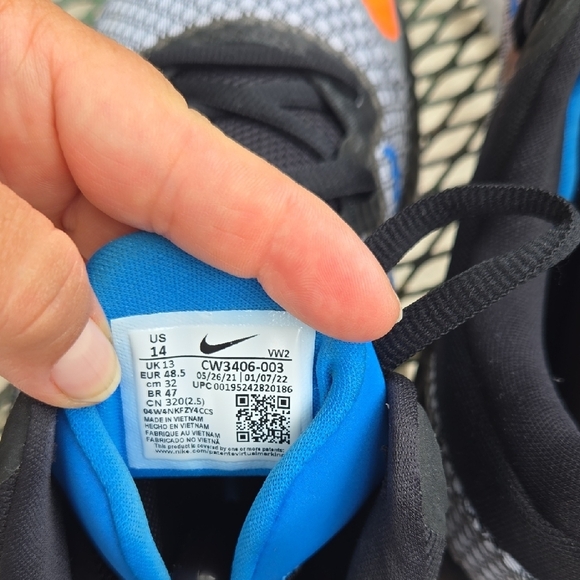 Nike Black, Orange, and Blue Sneakers - Picture 6 of 7